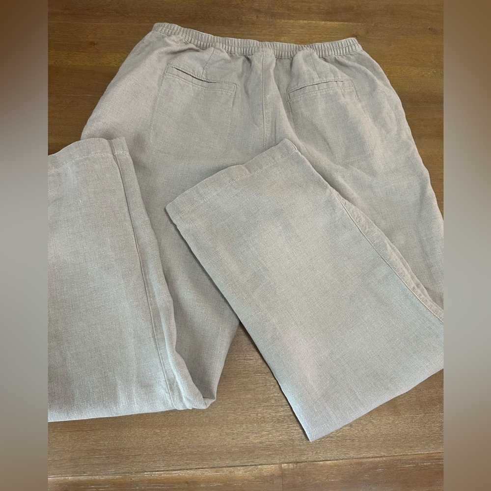 LL Bean Women’s Linen Wide Leg Pants 16 - Picture 5 of 8